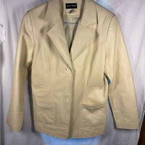 Metrostyle Off White Leather Women's Blazer